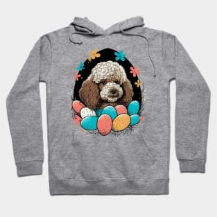 Poodle Spring Floral Easter Egg Retro Splatter Painting Dog Lover Doodle Art Hoodie